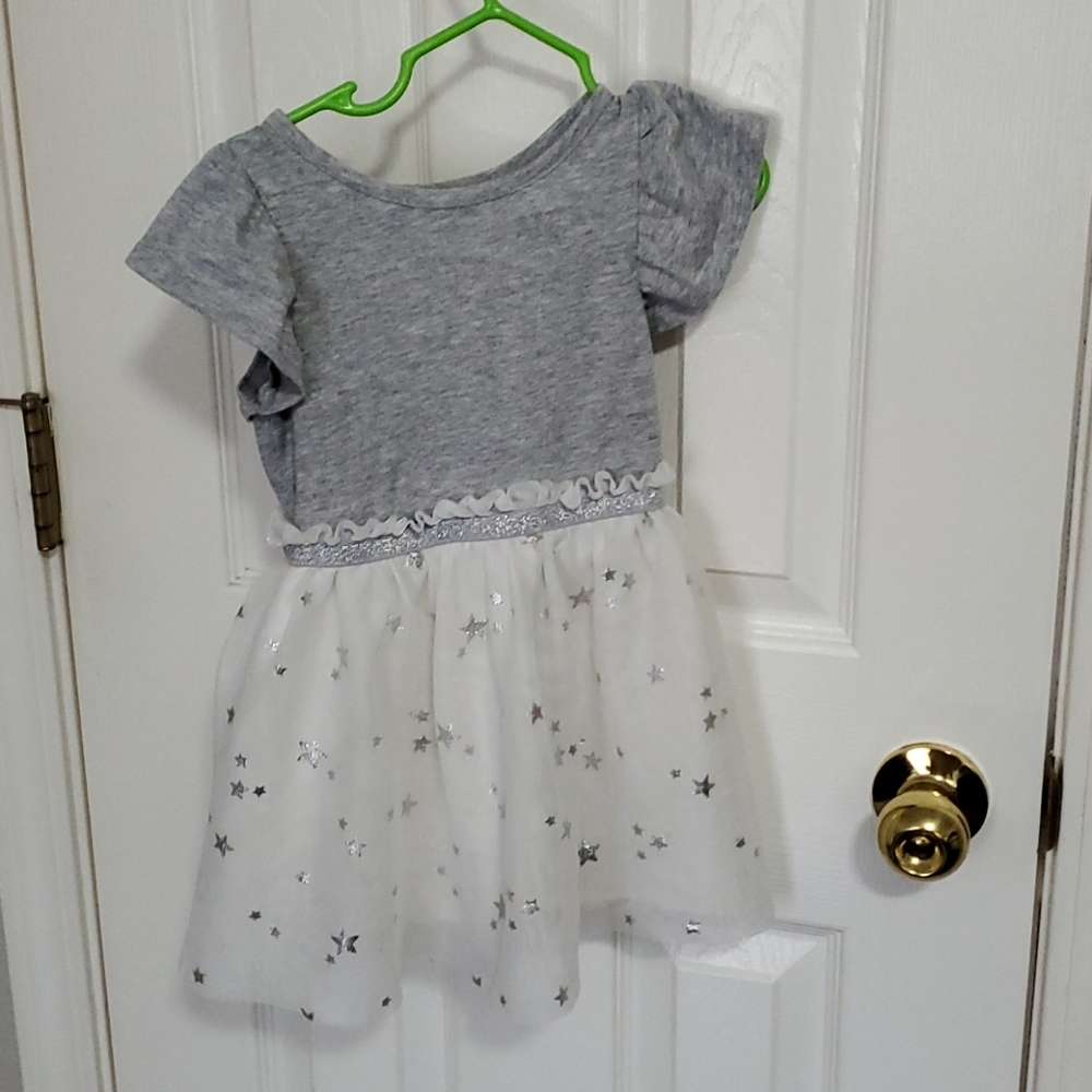 😺2T Cat & Jack Your Lucky Silver Star🤩 tutu dres
